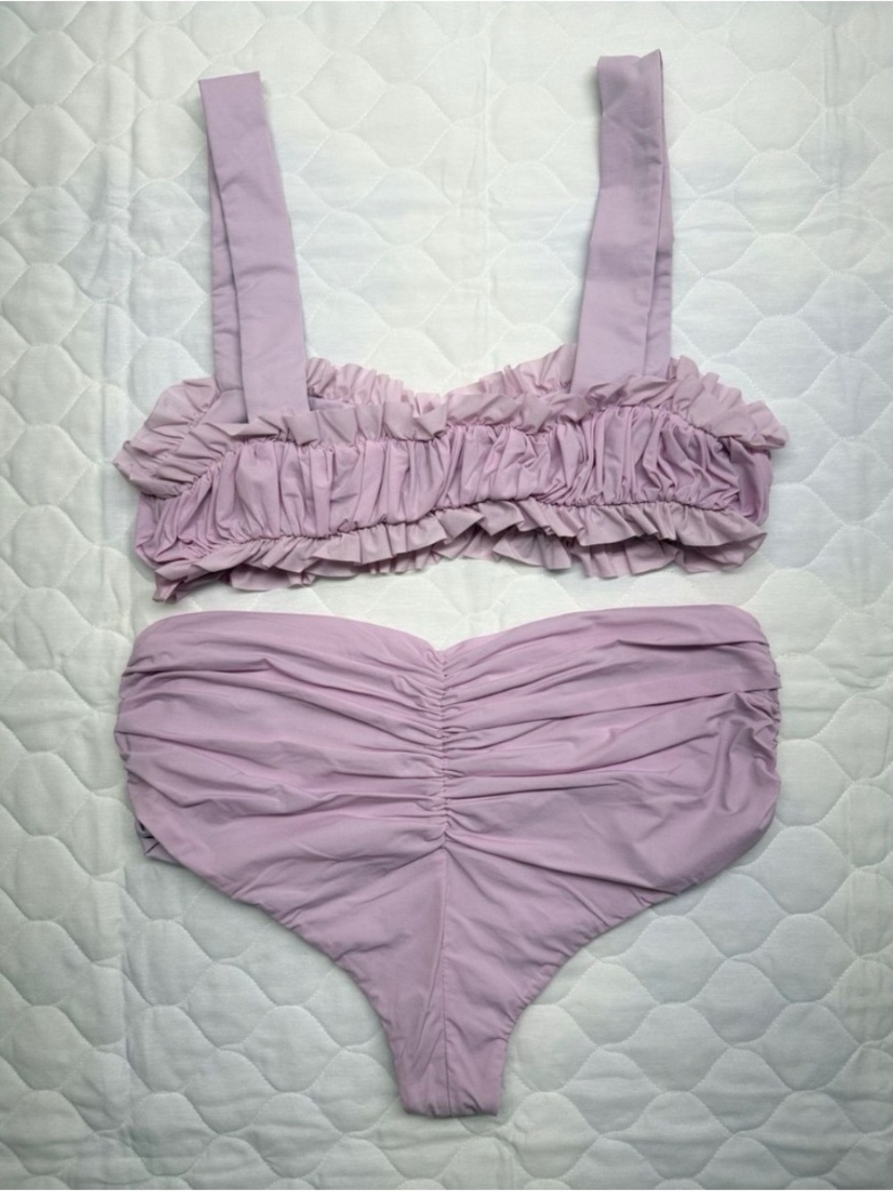 Marysia Ruched Ruffle Bikini - Lilac - Picture 2 of 6